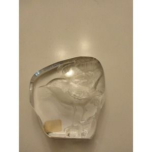 Mats Jonasson Sweden Lead Crystal Wren BIRD Paperweight Signed and Numbered